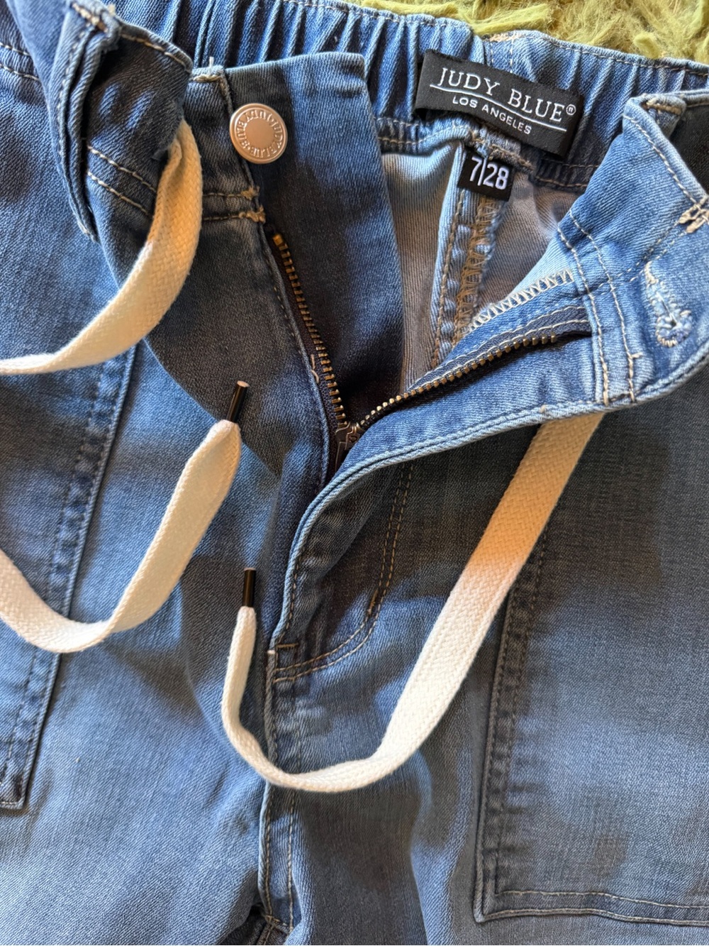 🥳 HP! Judy Blue 6 8 10 Pull-On Jogger Jeans Drawstring Size 7 28 JB88496 Pants - Picture 8 of 14
